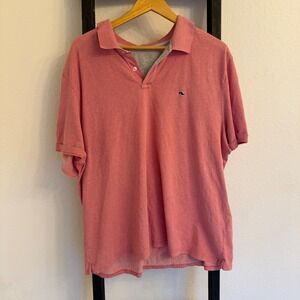 Vineyard Vines Polo Shirt Men's Pink Short Sleeve Whale Logo Casual‎
